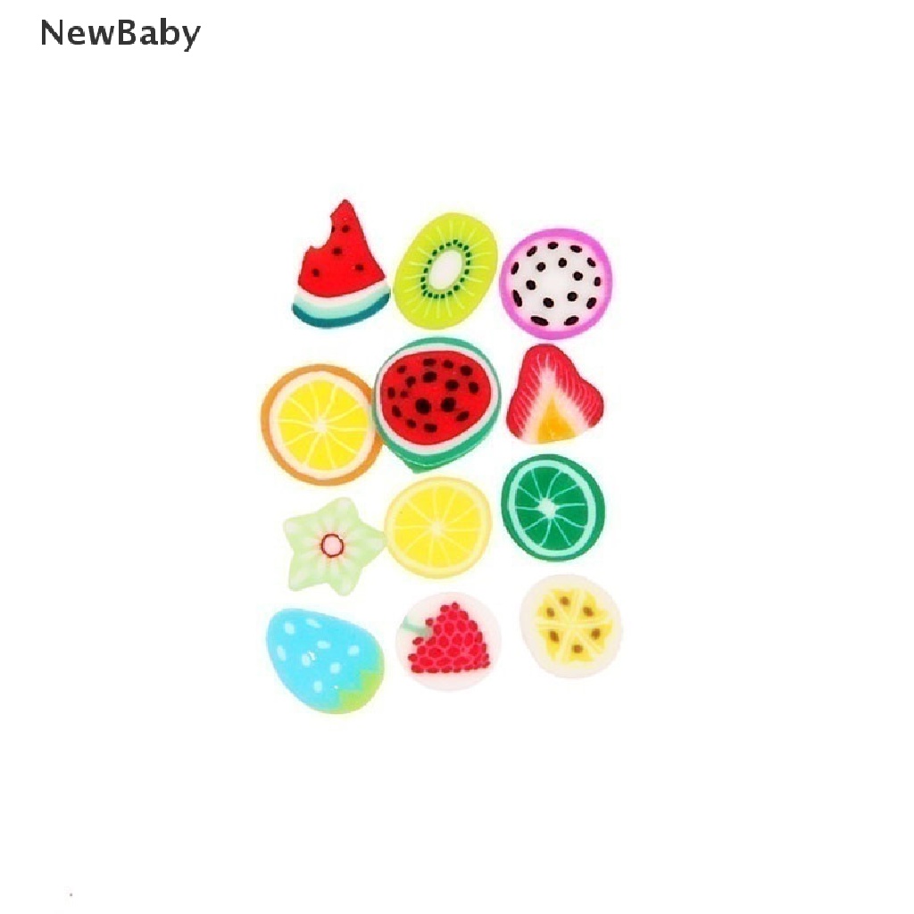 Newbaby 1000pcs Stiker Clay Bentuk Buahhewan 3D Untuk Dekorasi Nail Art DIY