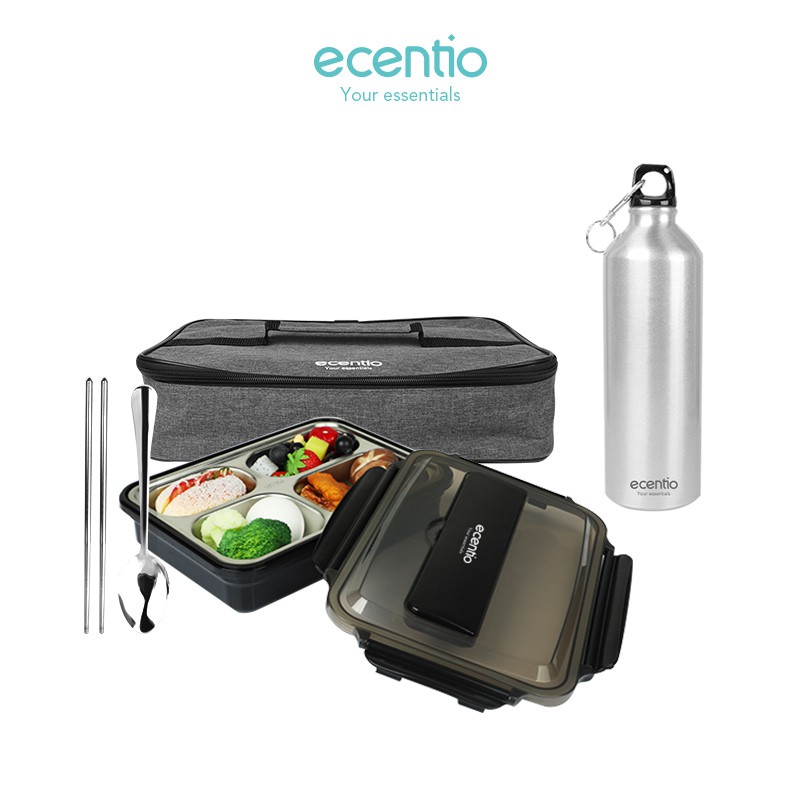 

ecentio Stainless Steel 304 lunch box set Kotak Makan/tempat bekal/Free sendok&sumpitpit/lunch bag