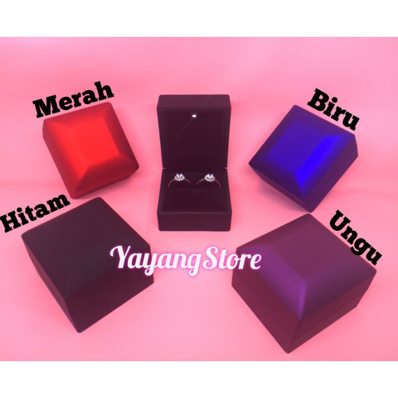 Kotak Cincin LED / Kotak Anting Lampu LEDq