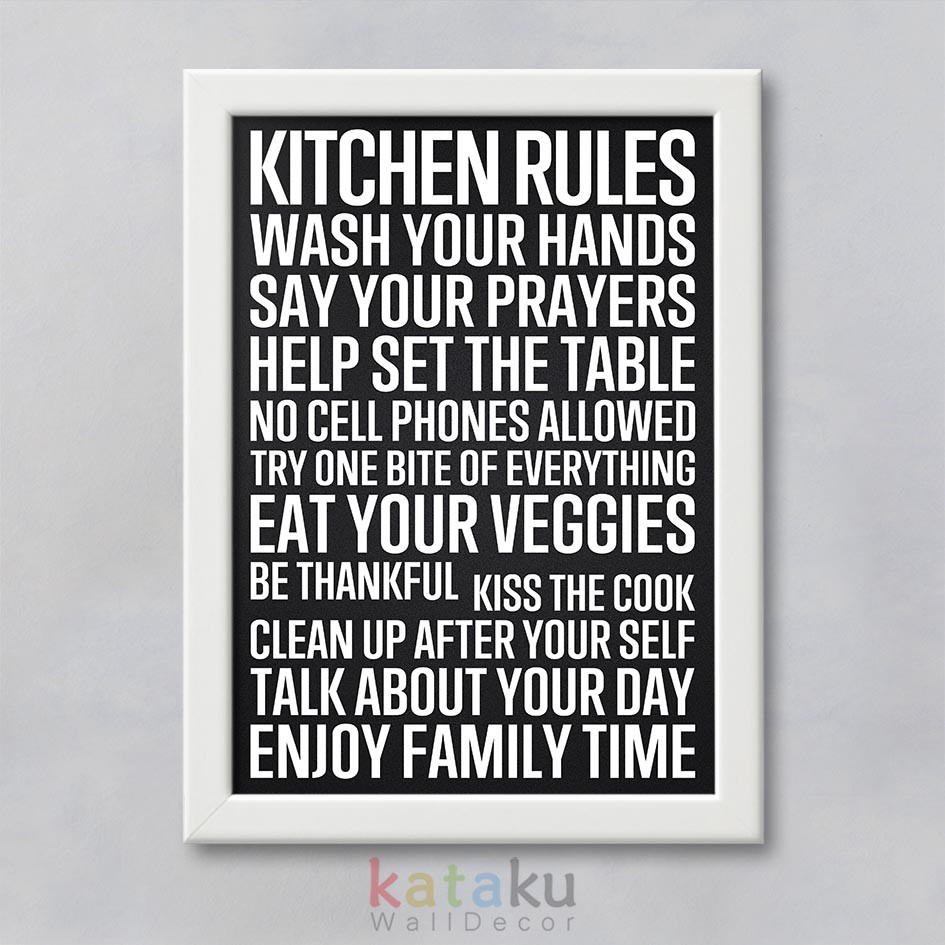 Dekorasi Dapur Dan Ruang Makan Kitchen Rules Poster Wall Decor Hiasan Dinding Shopee Indonesia