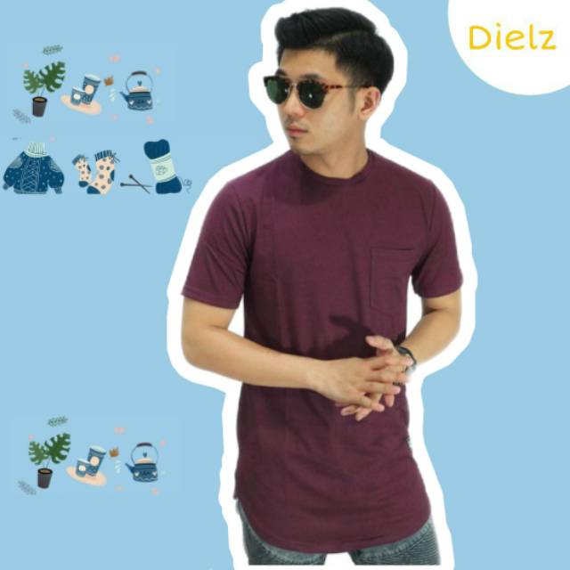 Longline Tshirt - Basic Maroon