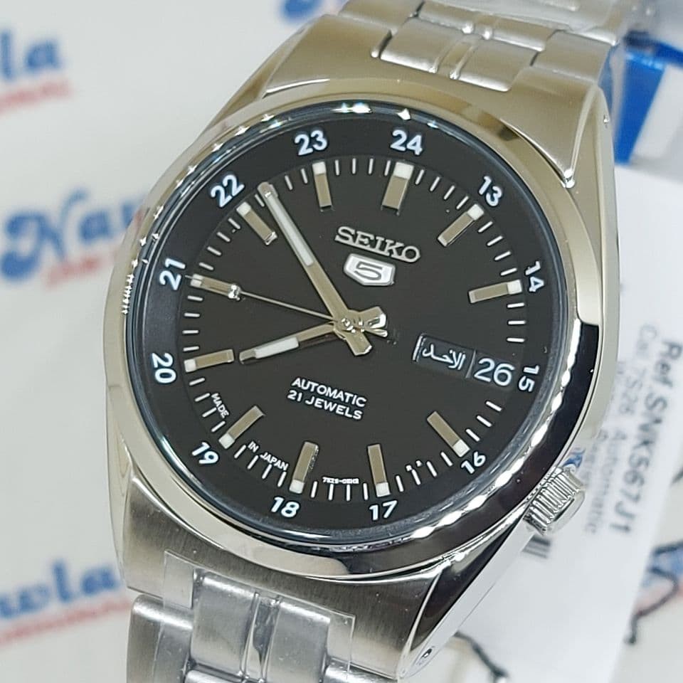 Seiko 5 SNK567J1 Automatic Black Dial - Jam Tangan Pria SNK567