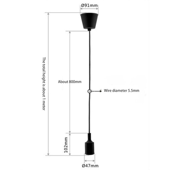 Fiting Lampu Gantung Edison E27 Fitting Gantung Lampu Pijar Filamen Rumah Cafe Silikon