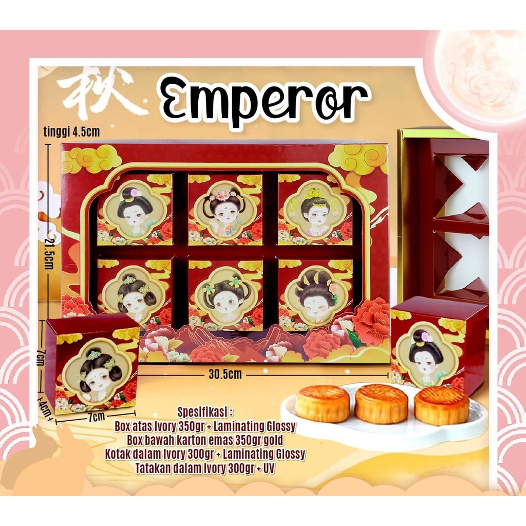 DUS MOONCAKE/ DUS MOONCAKE ISI 6/ DUS EMPEROR/ DUS KUE BULAN/ PACKAGING MOONCAKE