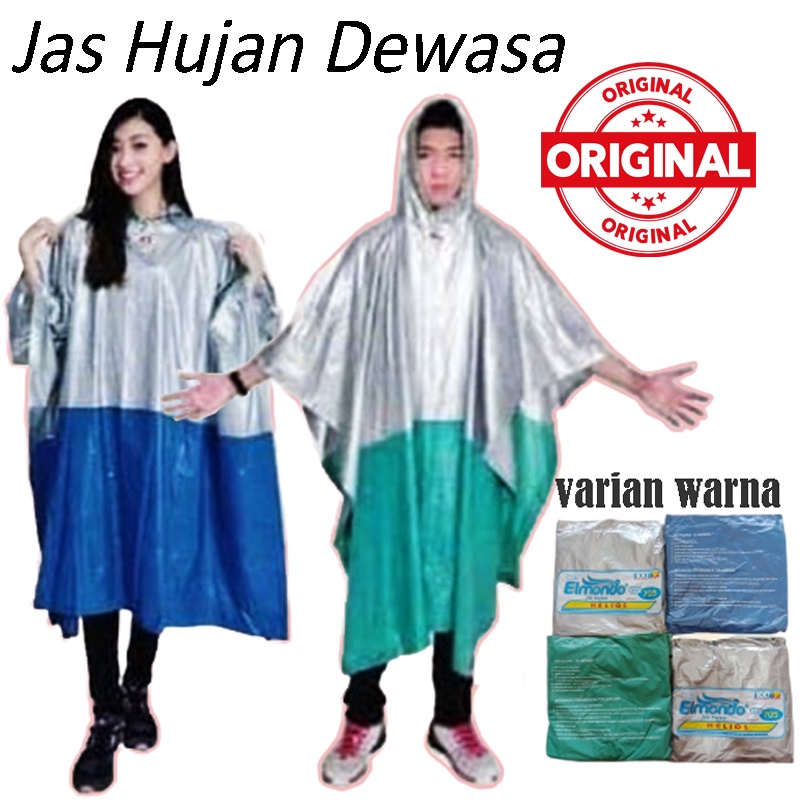 Jas Hujan Ponco Lengan Kelelwar Helios Elmondo 705 - Jas Hujan PREMIUM Fashionable - Jas Jujan Dewasa Pria Wanita Laris Terlaris - Jas Hujan Kelelawar - Mantel Hujan - Mantel Hujan Ponco - Raincoat Ponco