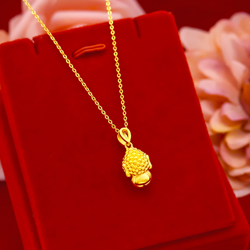 Liontin Batu Giok Hetian Imitasi Warna Emas Untuk Wanita