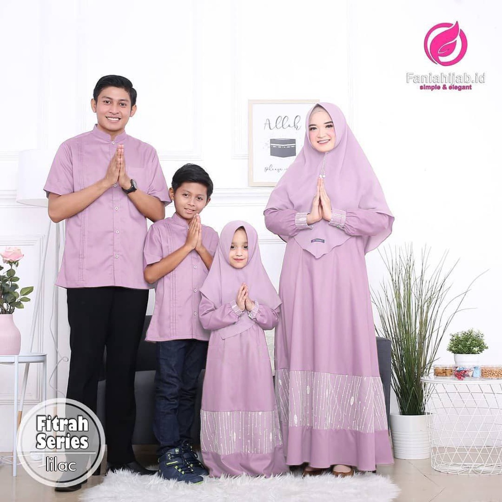 Set Family Couple Lebaran Atamiya Free Hijab Gamis Couple pasangan Safitri family Baju muslim gamis 