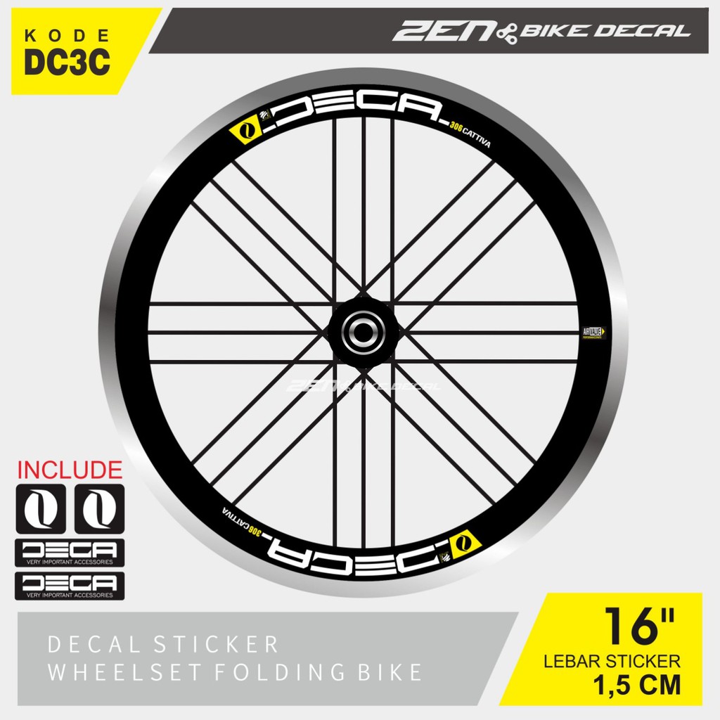 Decal Sticker VELG / RIM WHEELSET SELI / sepeda lipat RING 16 INCH