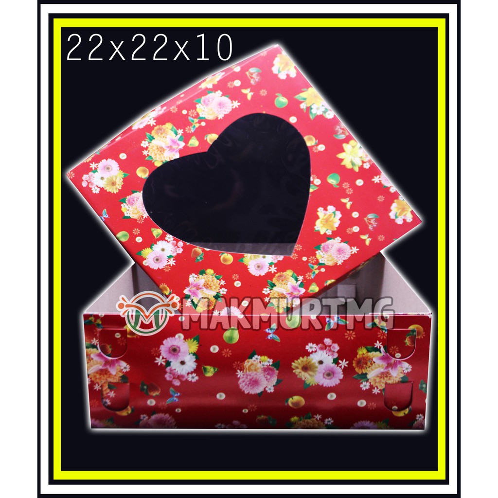 

DUS KUE / DUS TART MOTIF BUNGA 22X22X10