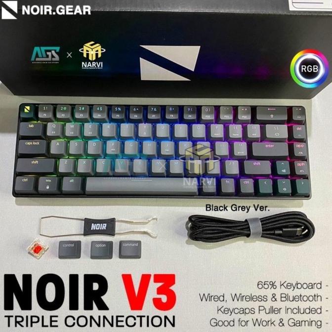 Noir N1 V2 65% Grey Wireless Mechanical - GAMING KEYBOARD