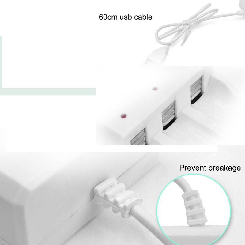 Charger Baterai USB Plug 4 slot untuk baterai AA dan AAA - White