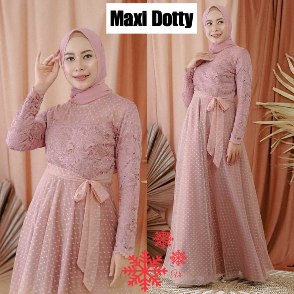 ESME- MAXI DOTY/ COD/ GAMIS BRUKAT TERBARU/ MAXI BRUKAT MUSLIM/ MAXI DRESS KEKINIAN/ FASHION MUSLIM