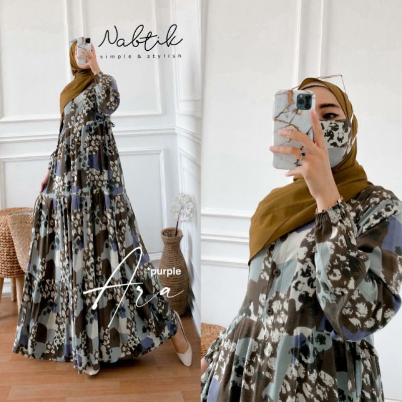 Ara Dress by Nabtik / Bahan Dress Katun Rayon Import (FREE MASKER)