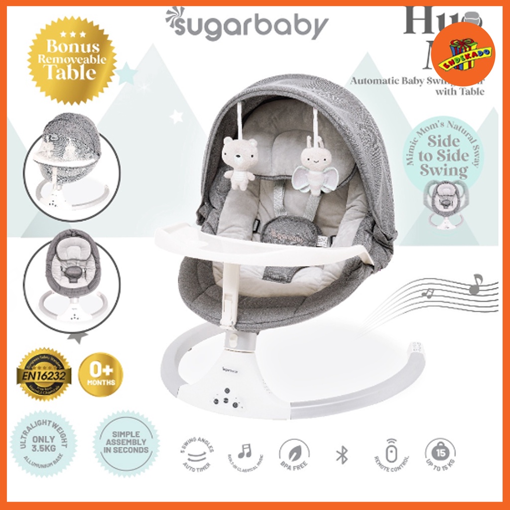 MAKASSAR! SUGARBABY HUG ME AUTOMATIC BABY SWING WITH TABLE - Ayunan