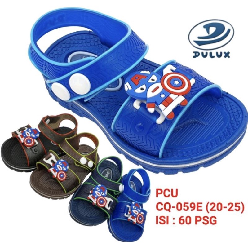 SANDAL GUNUNG ANAK LAKI BERGAMBAR CAPTAIN AMERICA DULUX 059E SIZE 20-25 BAHAN KARET PVC