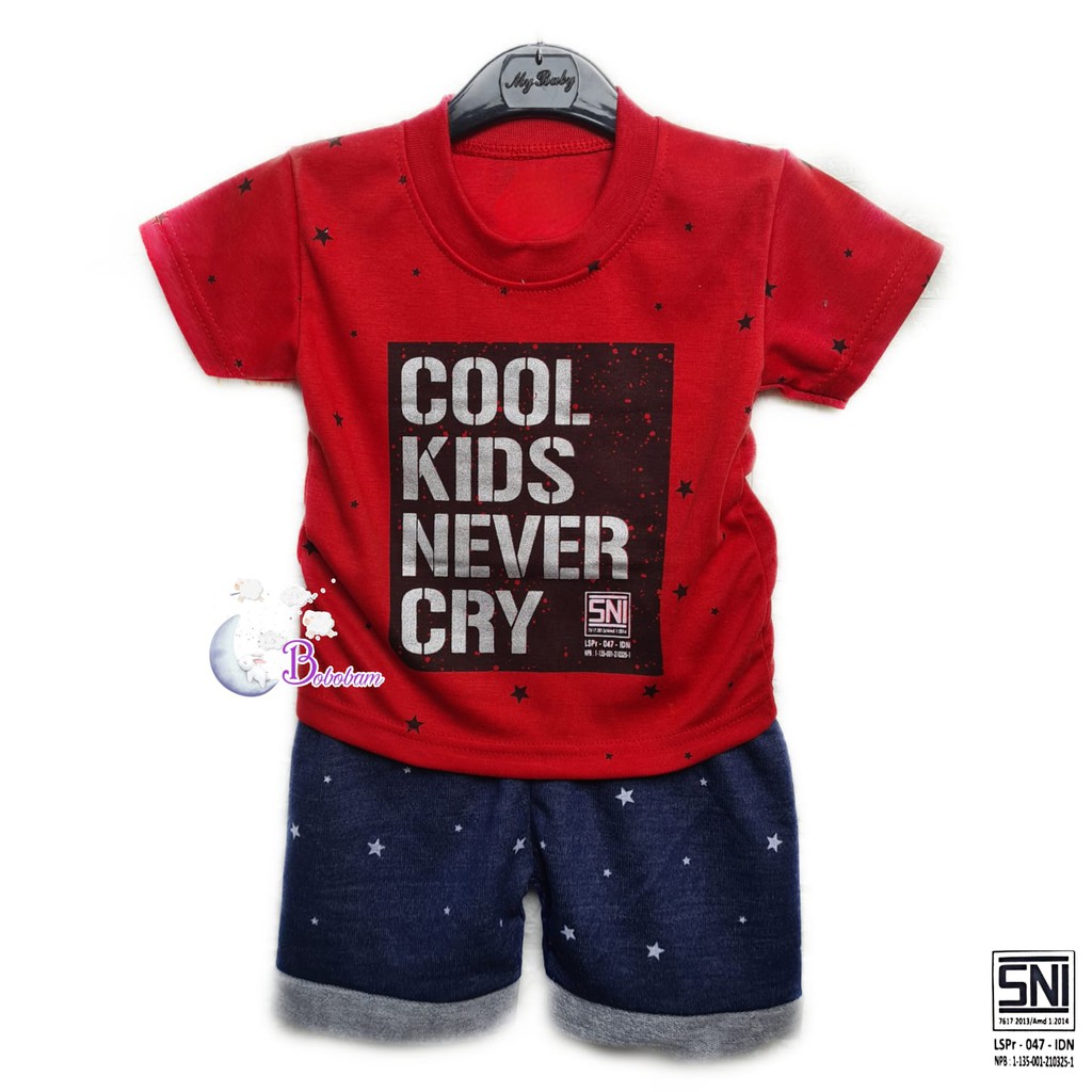 BAJU BAYI ECER CASUAL KASUAL SETELAN ANAK COOL KIDS NEVER CRY / SETELAN ANAK HARGA GROSIR