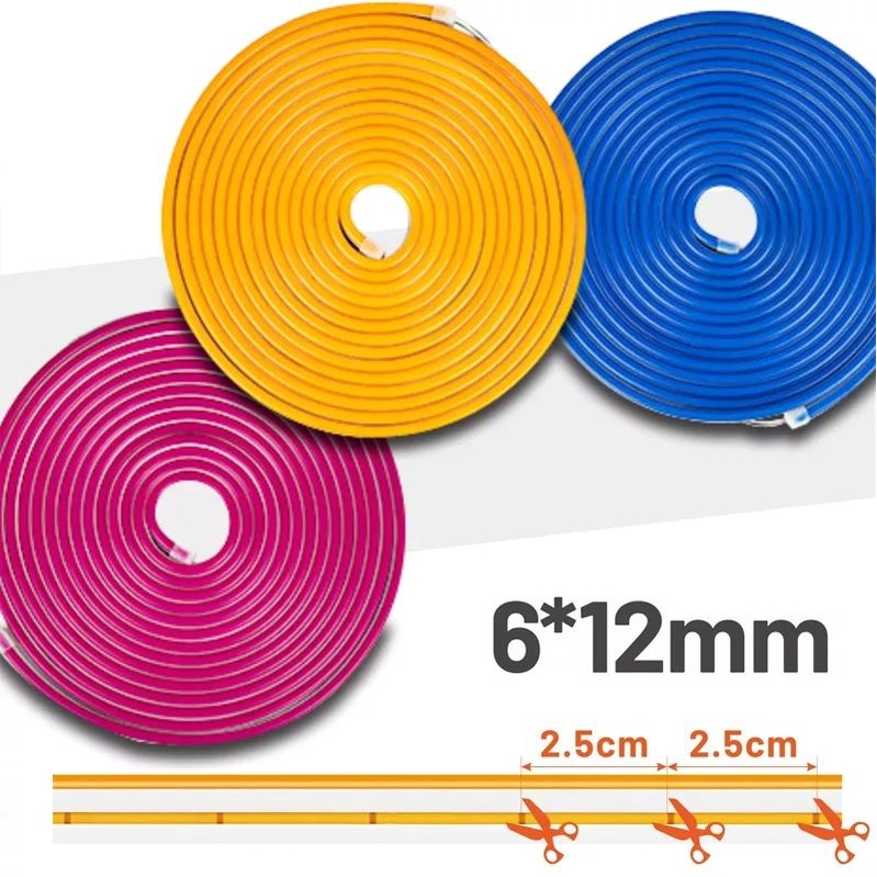 Lampu Alis LED Neon 5 meter lampu gulung dekorasi 12 volt 24 volt motor mobil rumah