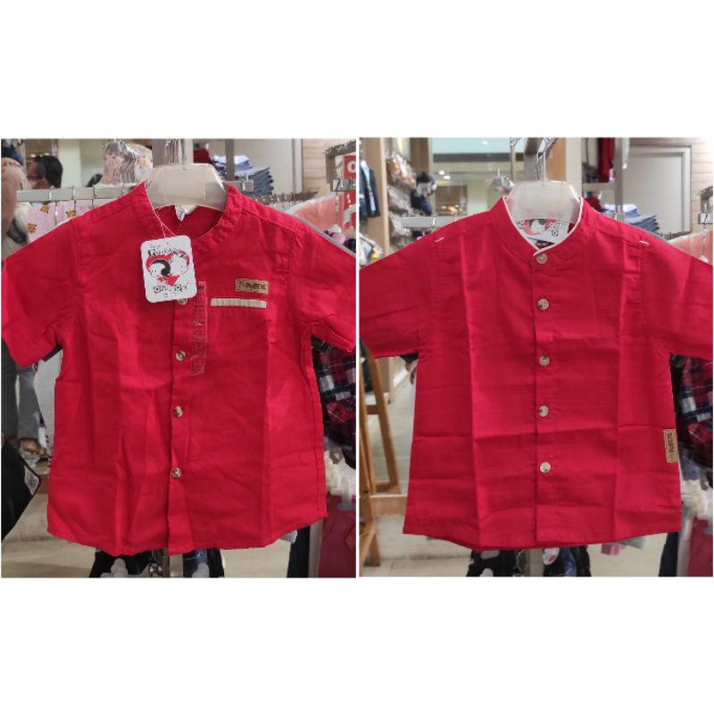RF Popeye baby dan kids kemeja koko merah pendek 6-36 bln