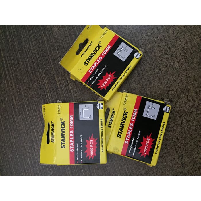 

ISI STAPLES TEMBAK STAPLE GUN MERK STAMVICK UKURAN 10mm