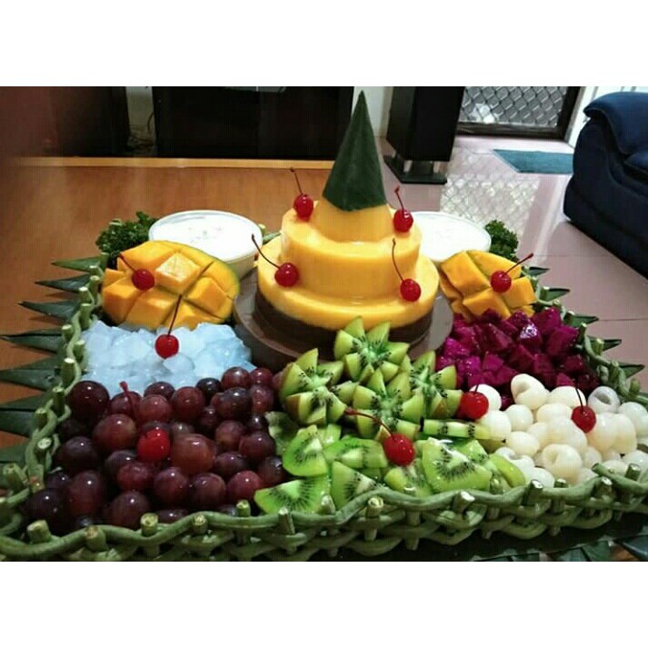 

PUDING ULTAH TUMPENG ORANGE COKLAT FULL BUAH