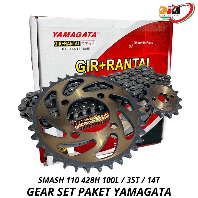 Gear Set Paket SMASH 428H 100L 35T 14T Original Yamagata