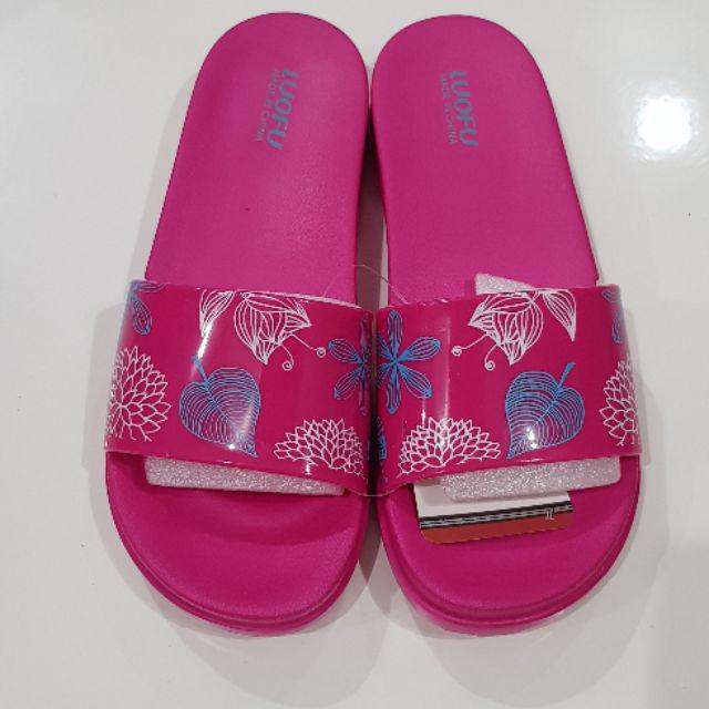 luofu E7159-L4 sandal selop wanita empuk ringan-Pink tua