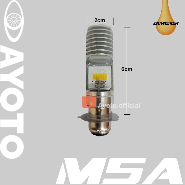 Lampu Depan LED Motor AYOTO M5A AC/DC Watt 10 Piringan Kaki 3