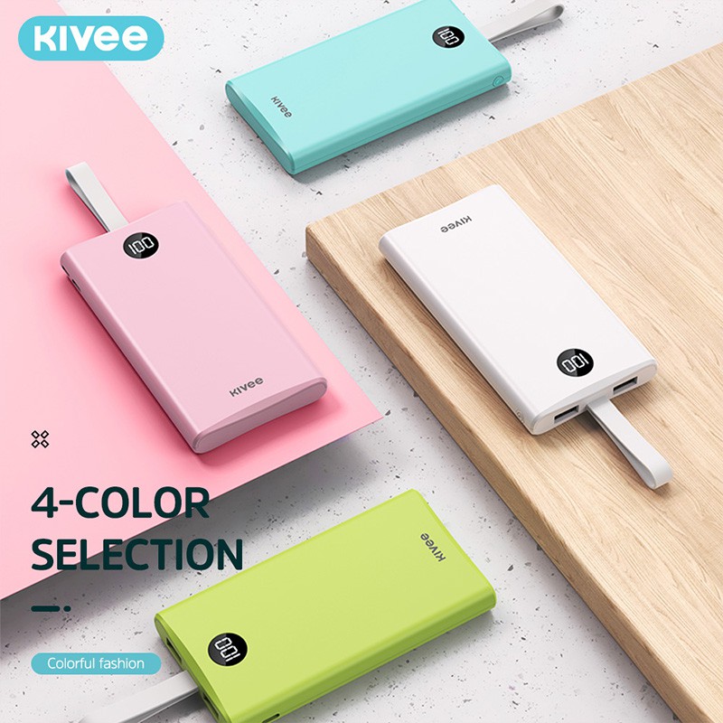 KIVEE Pink PowerBank Mini Fast Charging 10000mAh Pink Cute power bank samsung iphone xiaomi