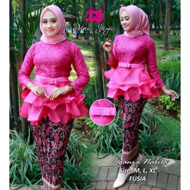 Realpic Stelan Kebaya Brukat Organza Nabila +Rok Original Butik