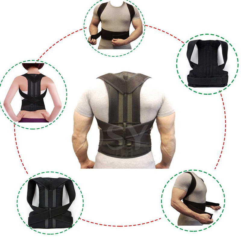 SD8i Sabuk Terapi Penyangga Punggung Pria /  Wanita Anti Bungkuk Posture Back Support Brace Postur S orri