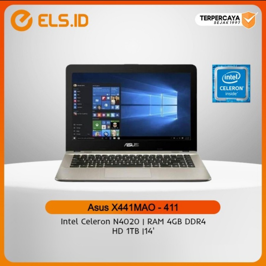 Asus X441MAO-411 - Black [Celeron N4020-4GB-HD 1TB]