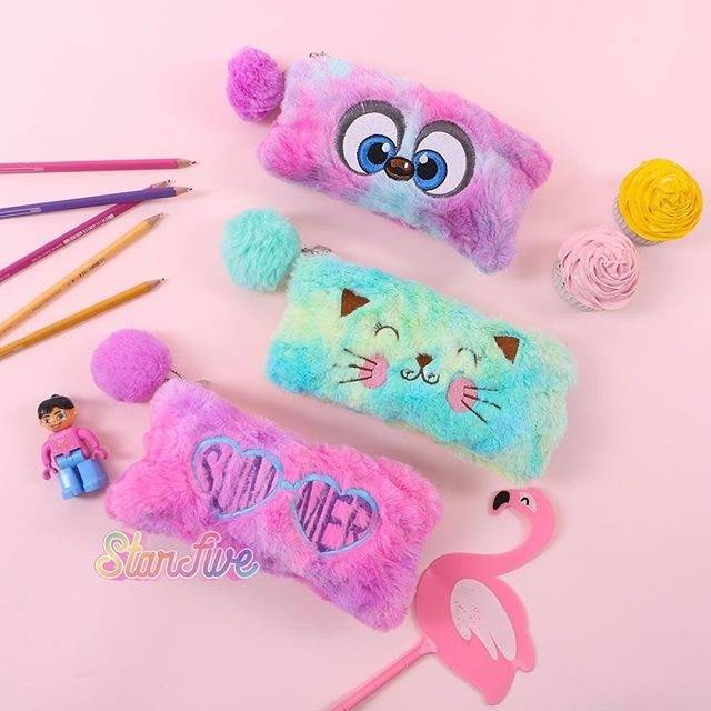 

TEMPAT PENSIL BONEKA FUR STARFIVE - Pencil case anak perempuan lucu