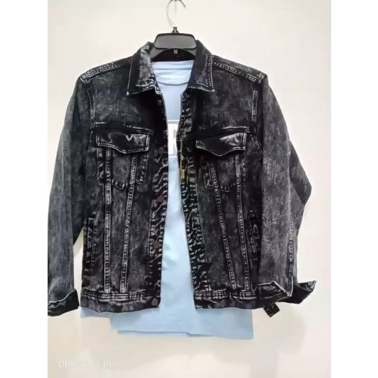 Jaket Jeans Pria Sandwash sanwash senwos abu hitam Pria Tebal Style Korea Premium Jaket Levis Jeans 