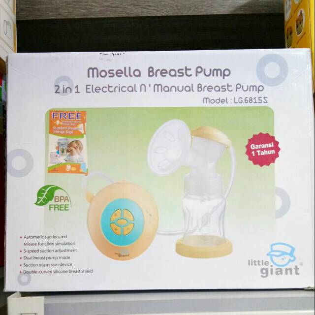 Mosella Breast Pump 2 in 1 electric 'N manual Pompa Asi