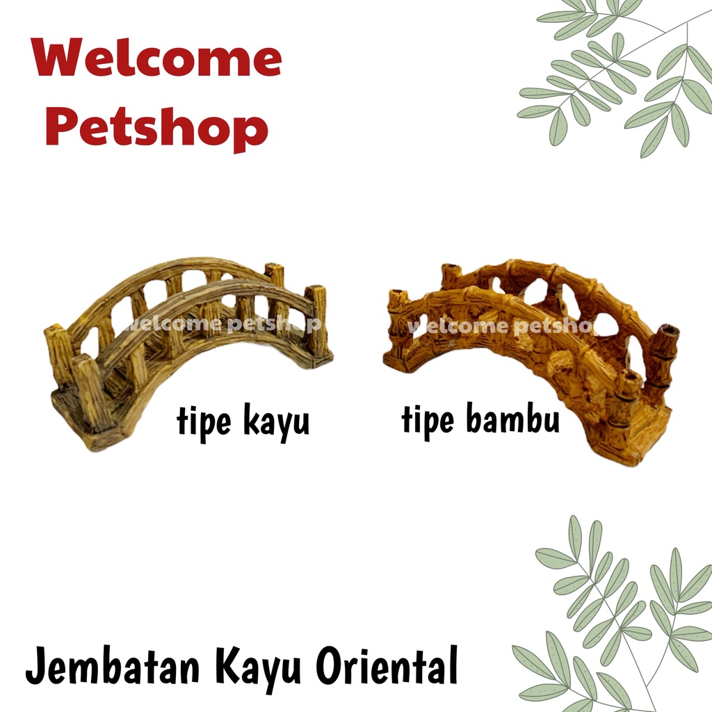 Jembatan Kayu Oriental Kecil / Aksesoris Aquarium / Hiasan Aquarium