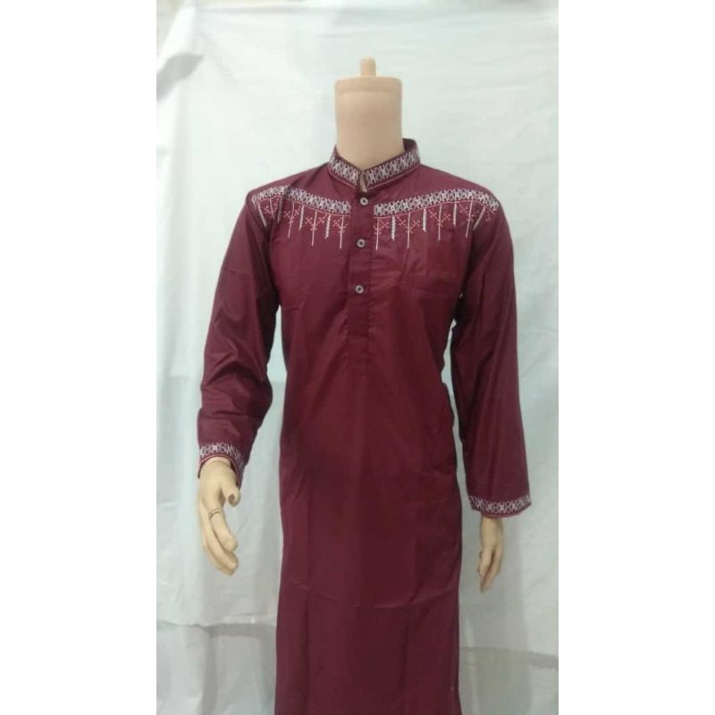 Jubah Pria Gamis Saudi Jubah Muslim Syari Gamis Saudi Motif Bordir Kombinasi Warna Terbaru by afa