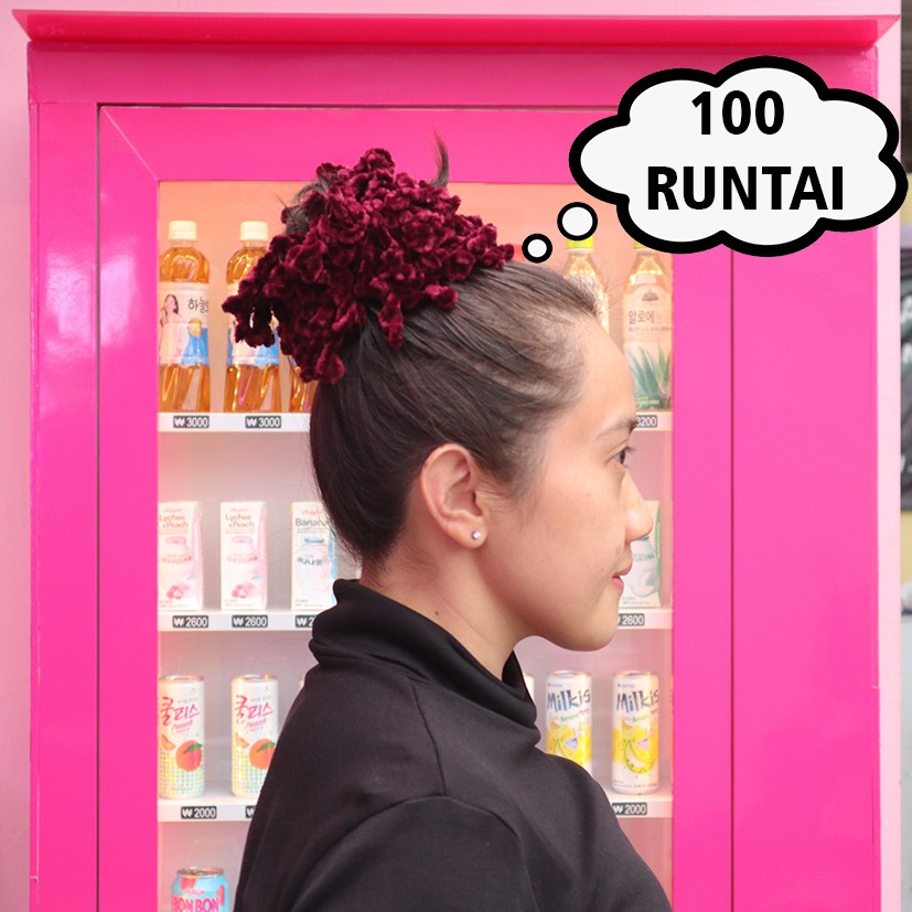 Ikat Rambut Ubur Ubur Kunciran Cendol Jumbo Hijab Cepol Aksesoris Murah-100 HELAI