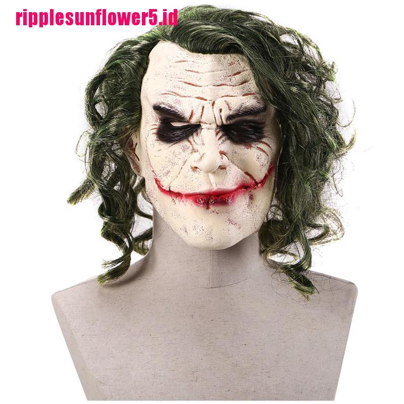 Topeng Badut Joker Seram Warna Hijau Untuk Cosplay Halloween