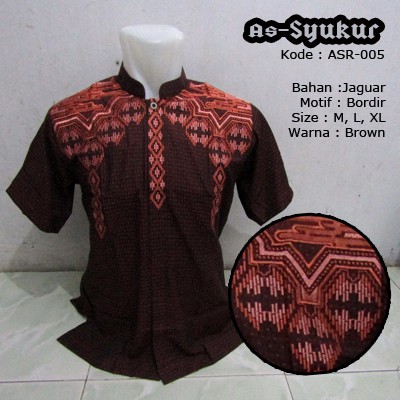 Baju Koko Lengan Pendek As-Syukur ASR-005 Brown