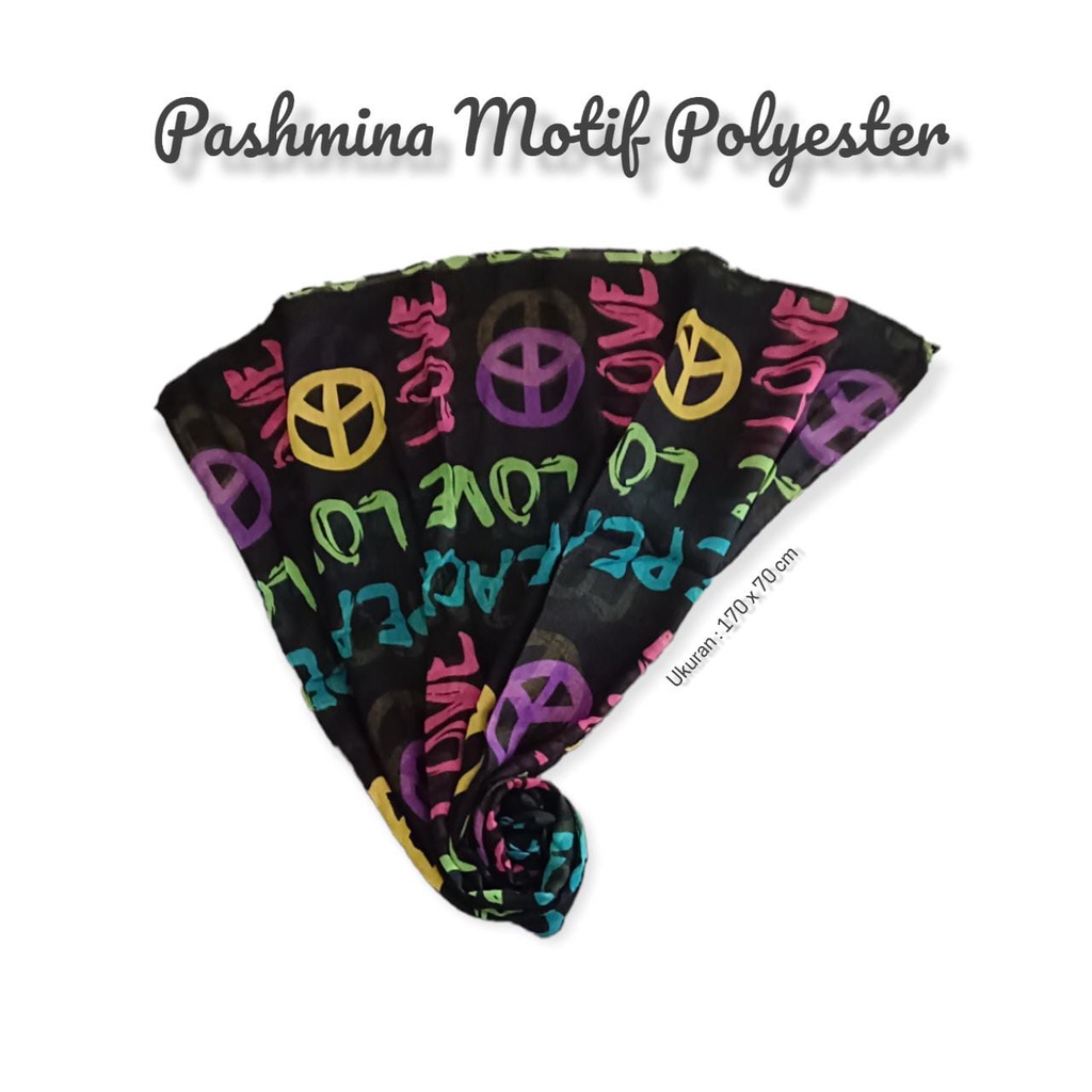 Pashmina Motif/Kerudung Motif scarf 170cm x 65cm