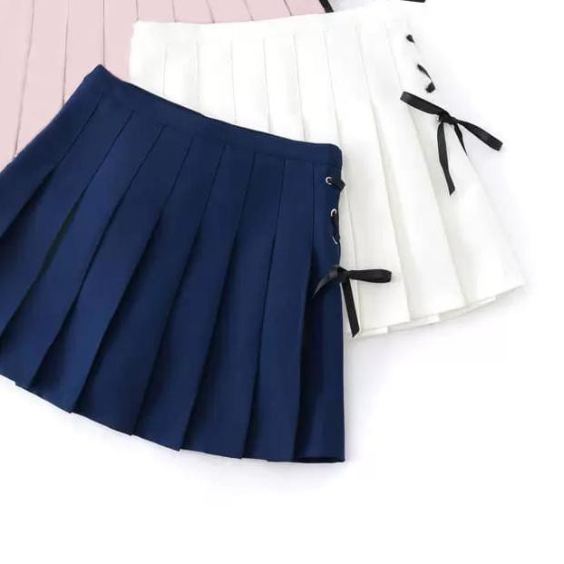 

➶ READY LMB KOREAN TENNIS SKIRT TALI PITA PUTIH DENGAN LUBANG ⅍