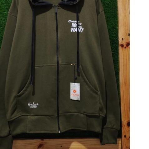 ❄ [] Kachios Sweater Hoodie Zipper Resleting Distro Premium Original Outfit Pria Hijau Fleece Tebal 