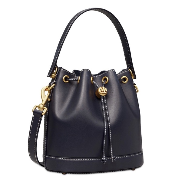 Tory Burch T Monogram Leather Bucket Bag