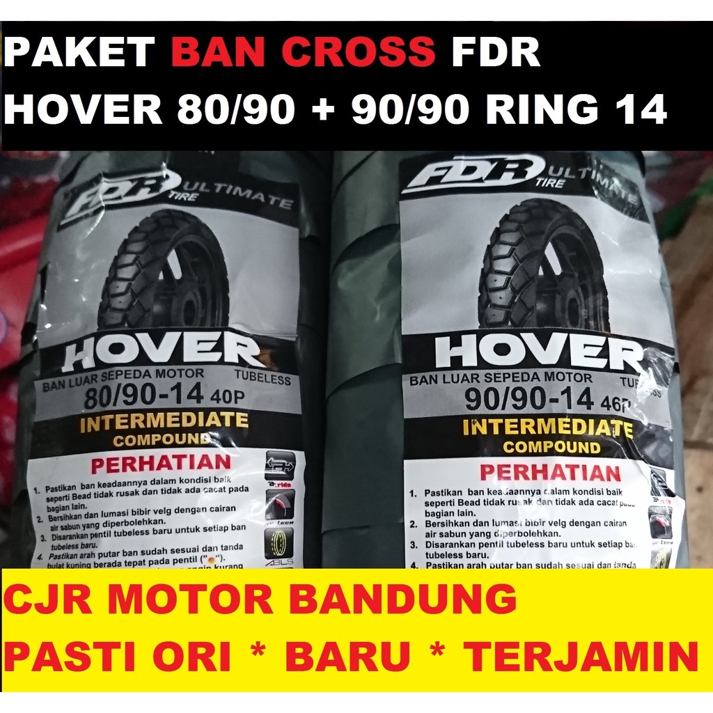 Paket Ban CROSS FDR HOVER 80 90 & 90 90 ring 14 ban motor DUAL PURPOSE