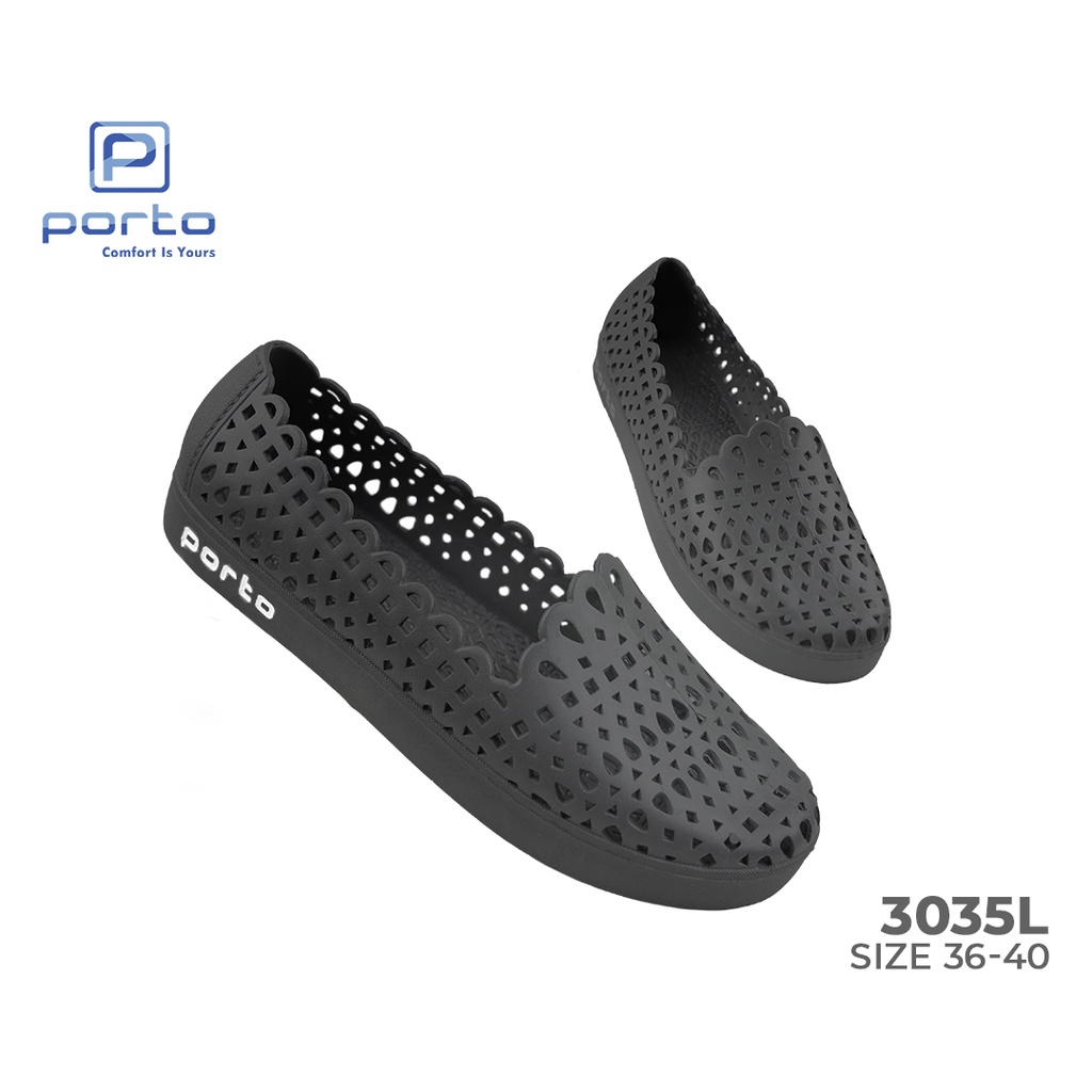 3035L - Porto Leveling Sepatu Wanita Slip On Casual Nyaman Bagus Berkualitas Original Porto