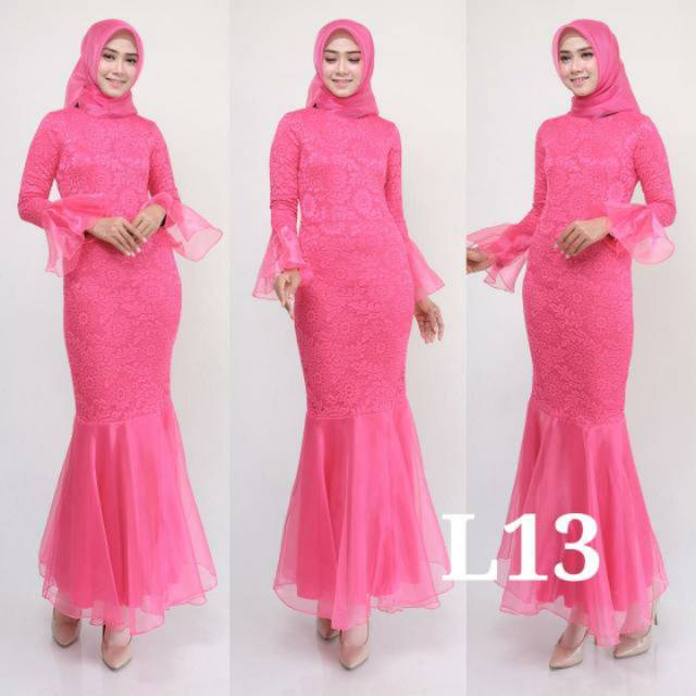 GAUN DUYUNG MUSLIM L13 PARTY DRESS MERMAID