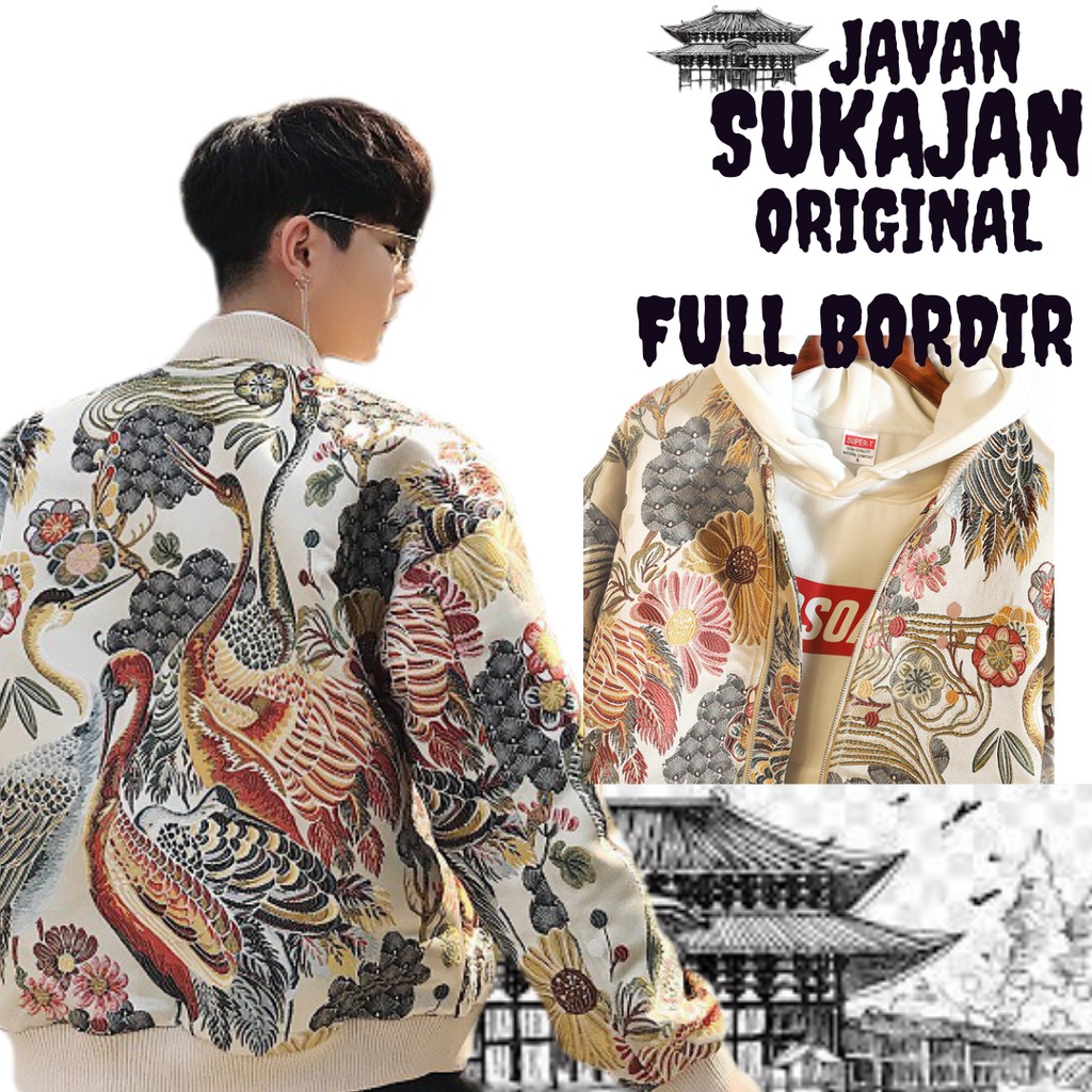 Sukajan jepang Jaket pria full bordir original Yakuza import Blazzer cowok Jas pria Gangster murah