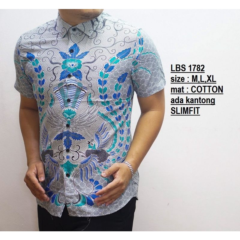 KEMEJA BATIK PRIA SLIM FIT LENGAN PENDEK COLINDION CS20