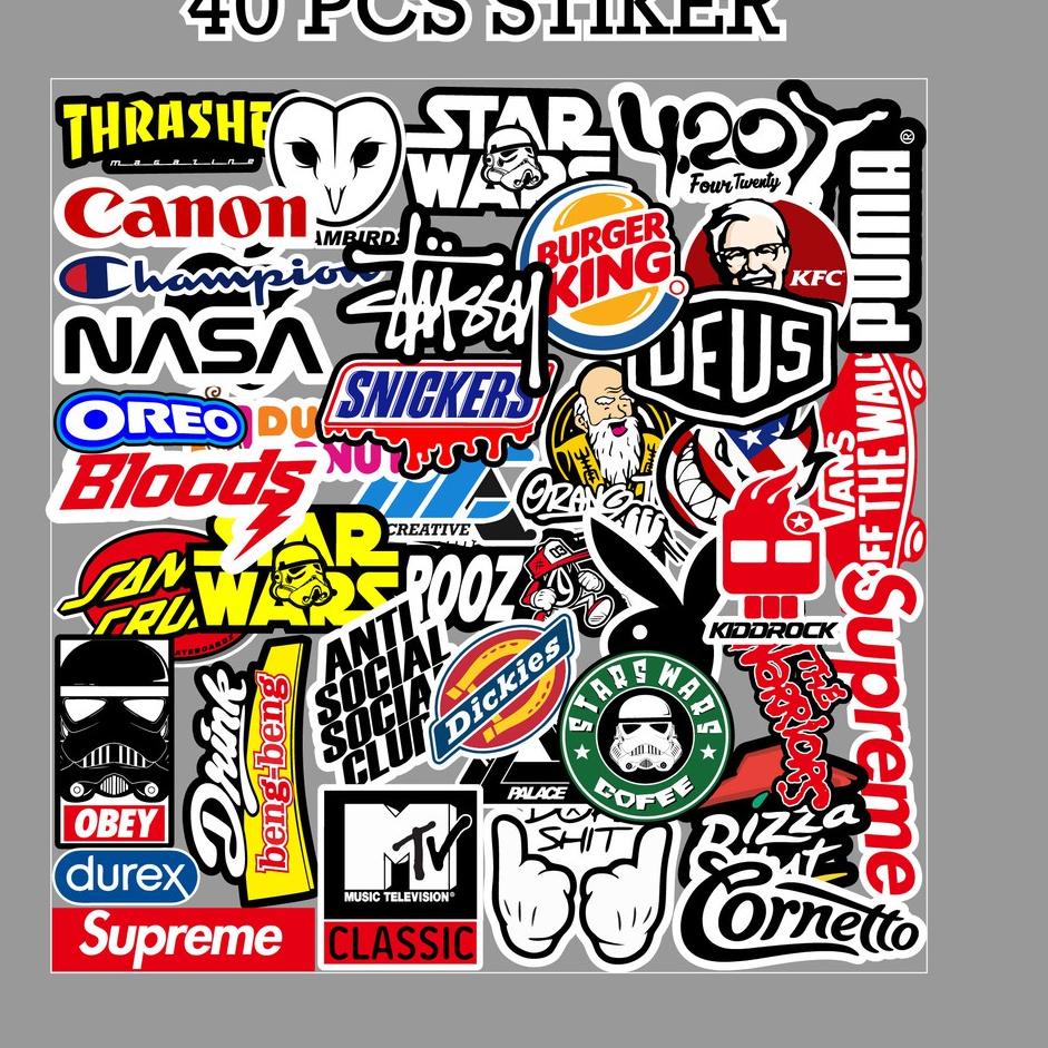 

【STAR】 [ MAC ] 40 PCS STICKER AESTHETIC LOGO BRAND UNTUK LAPTOP CASE TUMBLER - F1 murah
