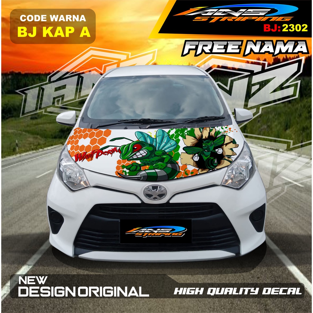 DECAL STIKER KAP DEPAN MOBIL AVANZA / VARIASI STIKER CUP DEPAN MOBIL XENIA / STIKER KAP CUP MOBILIO AGYA CALYA / STIKER MOBIL